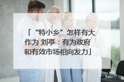 “特小乡”怎样有大作为 刘亭：有为政府和有效市场相向发力