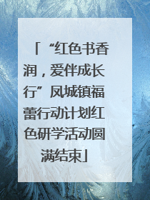 “红色书香润，爱伴成长行”凤城镇福蕾行动计划红色研学活动圆满结束