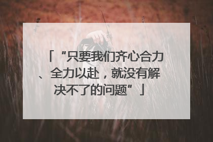 “只要我们齐心合力、全力以赴，就没有解决不了的问题”