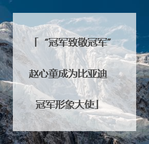 “冠军致敬冠军” 赵心童成为比亚迪冠军形象大使