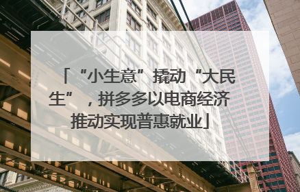 “小生意”撬动“大民生”，拼多多以电商经济推动实现普惠就业