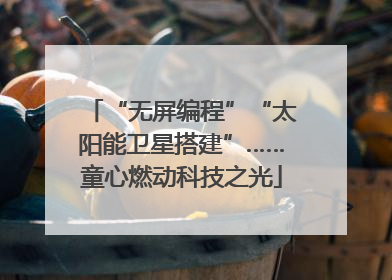 “无屏编程”“太阳能卫星搭建”……童心燃动科技之光