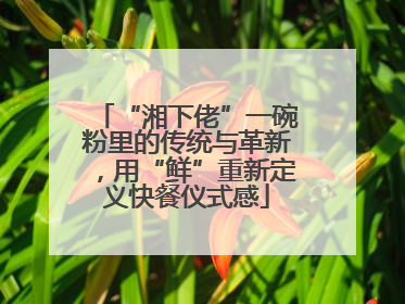 “湘下佬”一碗粉里的传统与革新，用“鲜”重新定义快餐仪式感