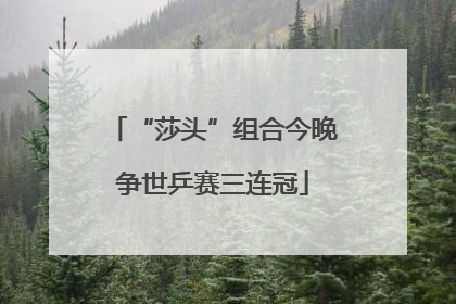 “莎头”组合今晚争世乒赛三连冠