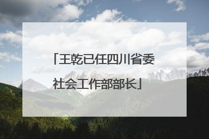 王乾已任四川省委社会工作部部长