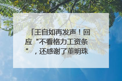 王自如再发声！回应“不看格力工资条”，还感谢了董明珠和雷军｜热财经