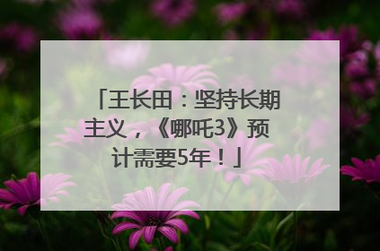 王长田：坚持长期主义，《哪吒3》预计需要5年！