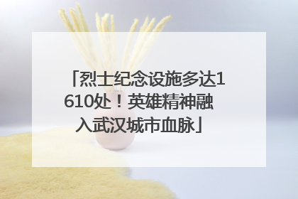 烈士纪念设施多达1610处！英雄精神融入武汉城市血脉