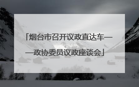 烟台市召开议政直达车——政协委员议政座谈会