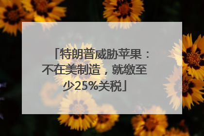 特朗普威胁苹果：不在美制造，就缴至少25%关税