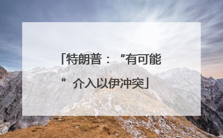 特朗普：“有可能”介入以伊冲突