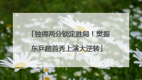 独得两分锁定胜局！樊振东乒超首秀上演大逆转