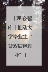 理论·智库丨推动大学毕业生“背双肩包创业”