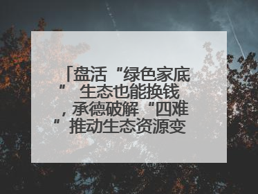 盘活“绿色家底” 生态也能换钱，承德破解“四难”推动生态资源变生态资产