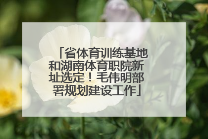 省体育训练基地和湖南体育职院新址选定！毛伟明部署规划建设工作