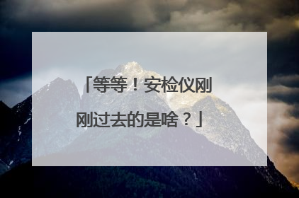 等等！安检仪刚刚过去的是啥？