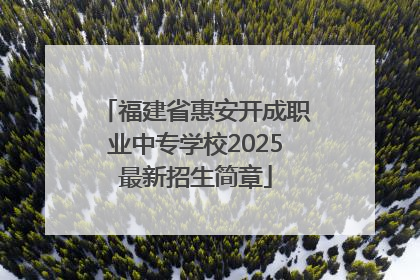 福建省惠安开成职业中专学校2025最新招生简章