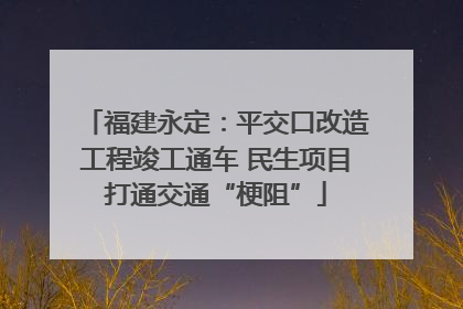福建永定：平交口改造工程竣工通车 民生项目打通交通“梗阻”