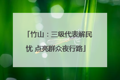 竹山：三级代表解民忧 点亮群众夜行路
