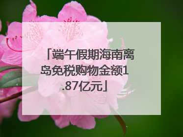 端午假期海南离岛免税购物金额1.87亿元