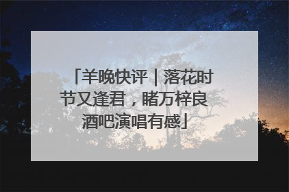 羊晚快评｜落花时节又逢君，睹万梓良酒吧演唱有感