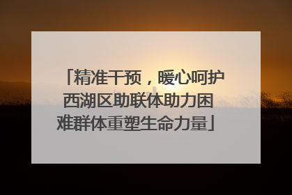 精准干预，暖心呵护 西湖区助联体助力困难群体重塑生命力量