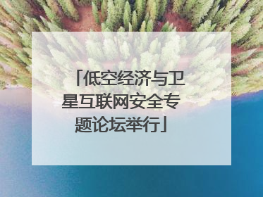 低空经济与卫星互联网安全专题论坛举行