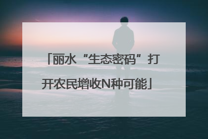 丽水“生态密码”打开农民增收N种可能