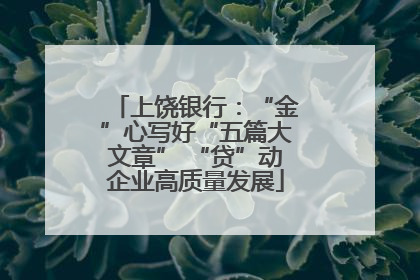 上饶银行：“金”心写好“五篇大文章” “贷”动企业高质量发展