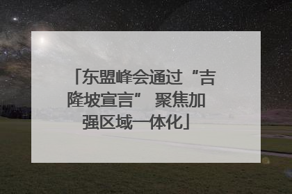 东盟峰会通过“吉隆坡宣言” 聚焦加强区域一体化