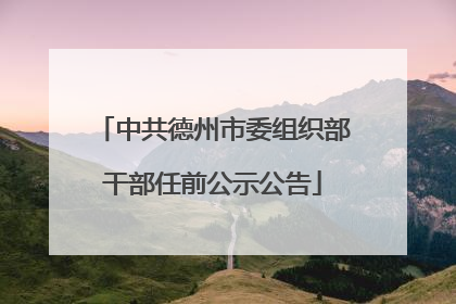 中共德州市委组织部干部任前公示公告
