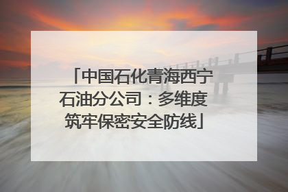 中国石化青海西宁石油分公司：多维度筑牢保密安全防线