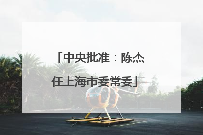 中央批准：陈杰任上海市委常委
