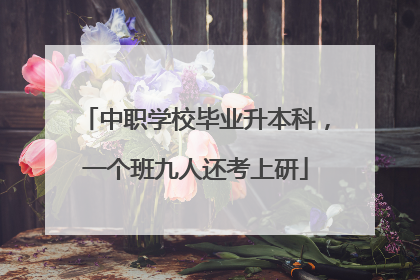 中职学校毕业升本科，一个班九人还考上研