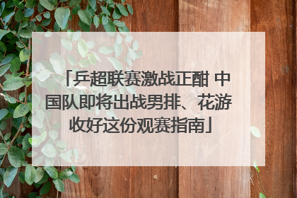 乒超联赛激战正酣 中国队即将出战男排、花游 收好这份观赛指南