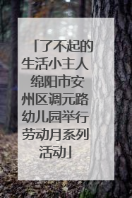 了不起的生活小主人 绵阳市安州区调元路幼儿园举行劳动月系列活动