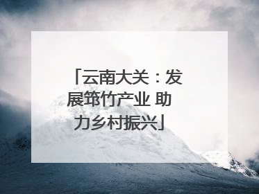 云南大关：发展筇竹产业 助力乡村振兴
