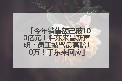 今年销售额已破100亿元！胖东来最新声明：员工被骂最高赔10万！于东来回应