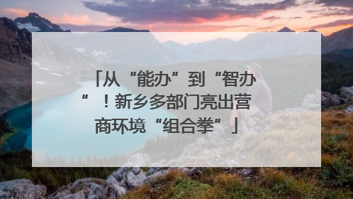 从“能办”到“智办”！新乡多部门亮出营商环境“组合拳”