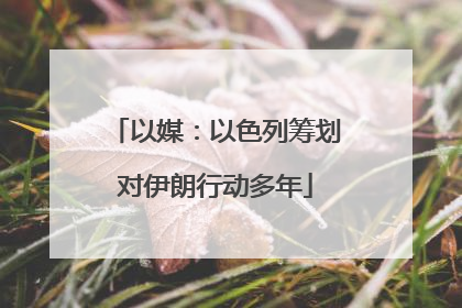 以媒：以色列筹划对伊朗行动多年