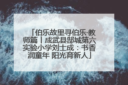 伯乐故里寻伯乐·教师篇丨成武县郜城第六实验小学刘士成：书香润童年 阳光育新人