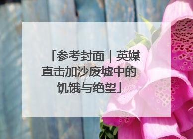 参考封面｜英媒直击加沙废墟中的饥饿与绝望