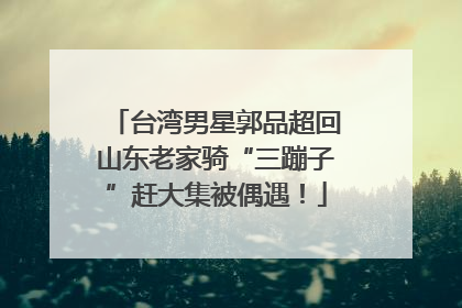 台湾男星郭品超回山东老家骑“三蹦子”赶大集被偶遇！