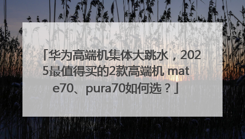 华为高端机集体大跳水，2025最值得买的2款高端机 mate70、pura70如何选？