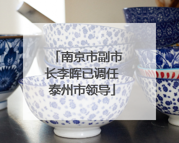 南京市副市长李晖已调任泰州市领导