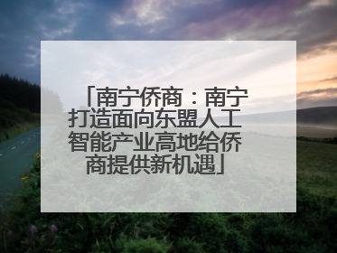 南宁侨商：南宁打造面向东盟人工智能产业高地给侨商提供新机遇
