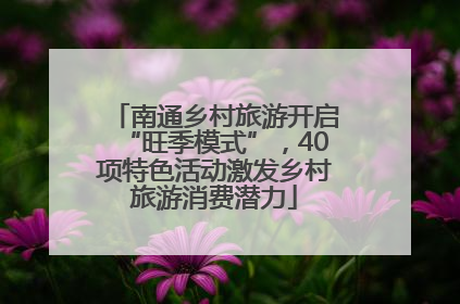 南通乡村旅游开启“旺季模式”，40项特色活动激发乡村旅游消费潜力