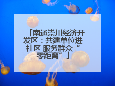 南通崇川经济开发区：共建单位进社区 服务群众“零距离”