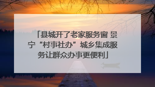 县城开了老家服务窗 景宁“村事社办”城乡集成服务让群众办事更便利