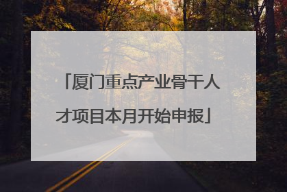 厦门重点产业骨干人才项目本月开始申报